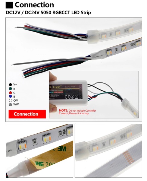 LED Strip 12V 24V strip light connection